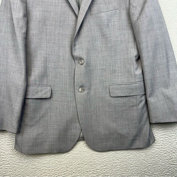 Jos A Bank Blazer Mens 43R Gray Slim Fit Wool 2 Button Suit Jacket Business - Picture 3 of 16